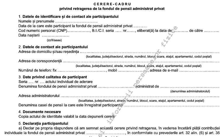 Cererea de retragere din Pilonul II, Foto: Monitorul Oficial