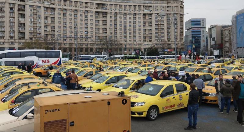 Protest taximetristi Piata Victoriei, Foto: Hotnews