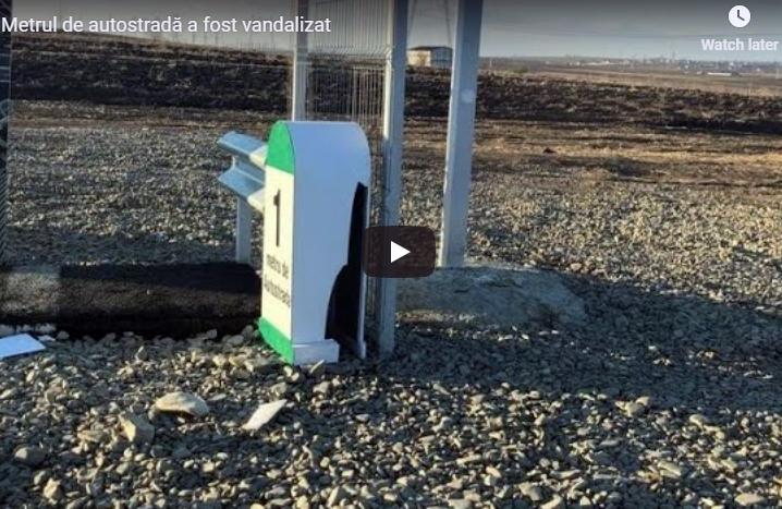 Metrul de autostrada ar fi fost vandalizat, Foto: Captura YouTube