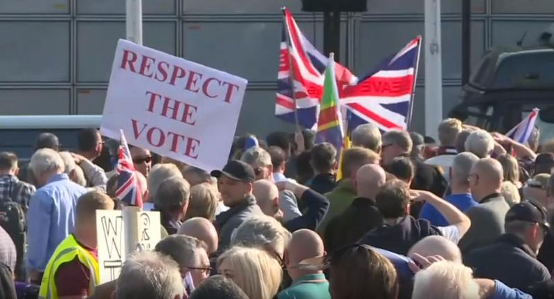 Protest pro-Brexit la Londra, Foto: Captura YouTube