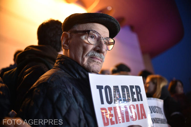 Victor Rebengiuc la protest, Foto: Agerpres