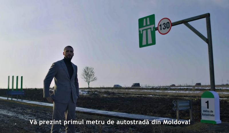 Primul metru de autostrada din Moldova, Foto: Captura YouTube