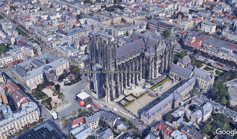 Catedrala din Reims, Foto: Google Earth