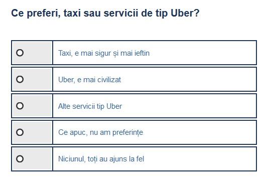 Sondaj taxi-Uber, Foto: Hotnews