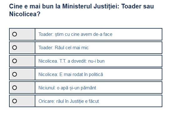 Sondaj Toader vs. Nicolicea, Foto: Hotnews