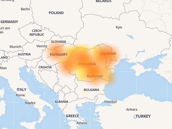 Unde sunt probleme cu Facebook, Foto: downdetector.com