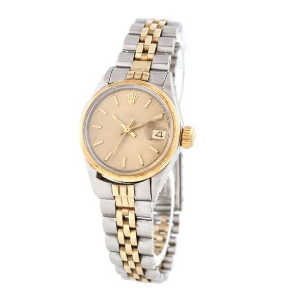 Ceas Rolex Date, de mana, de dama, din otel si bezelul din aur, Foto: Artmark