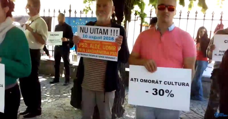 Protest la Sibiu, Foto: Captura YouTube