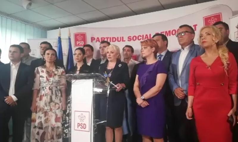 Dancila si alti lideri PSD, Foto: Captura video Facebook