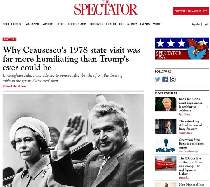 Regina MB si Ceausescu, Foto: The Spectator