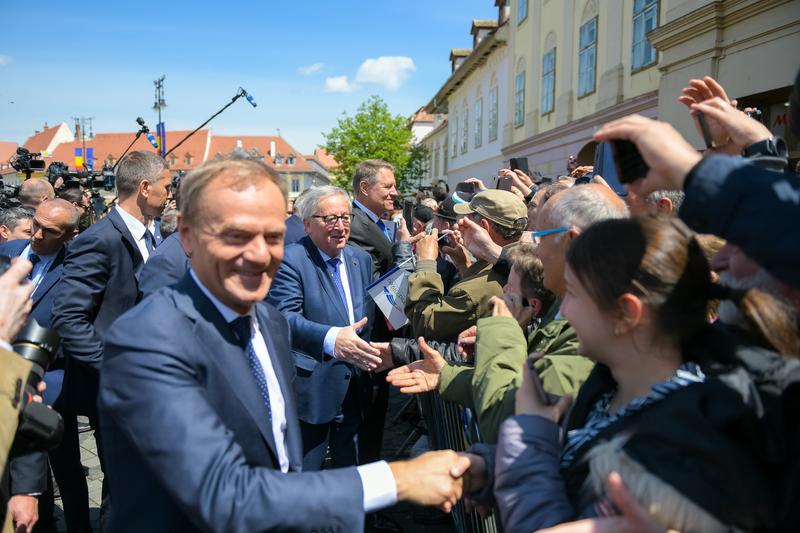 Tusk si Juncker la Sibiu, Foto: Facebook - Klaus Iohannis