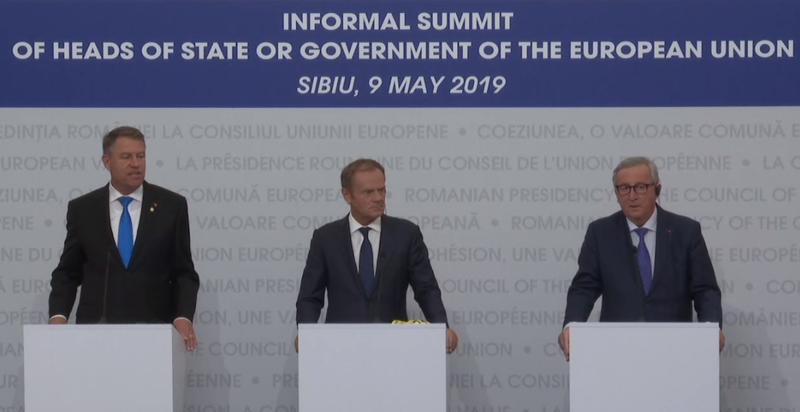 Iohannis-Tusk-Juncker, Foto: Captura presidency.ro