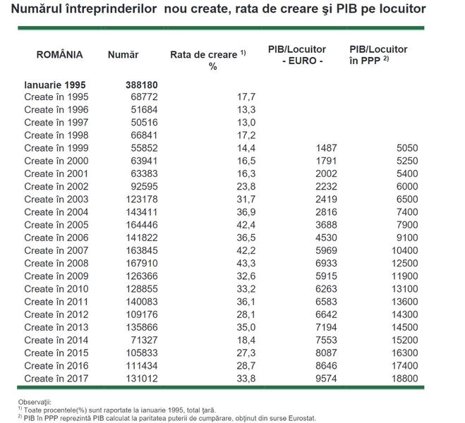 Numarul intreprinderilor nou create, Foto: INS