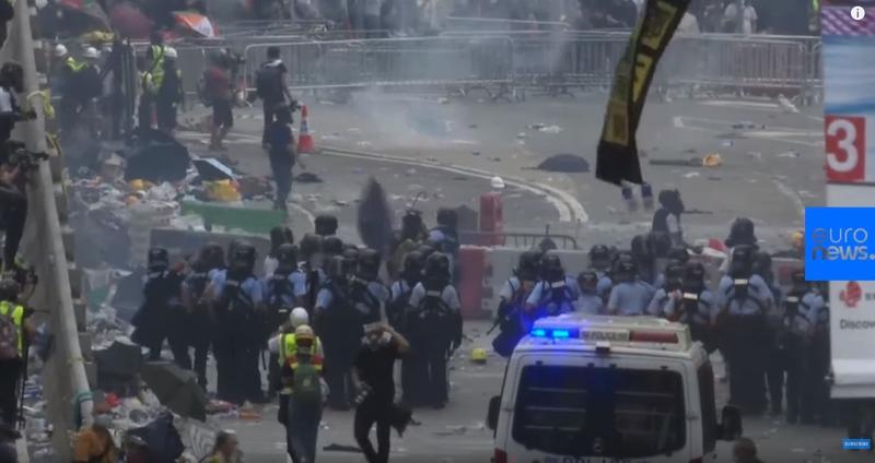Proteste în Hong Kong, Foto: Captura YouTube