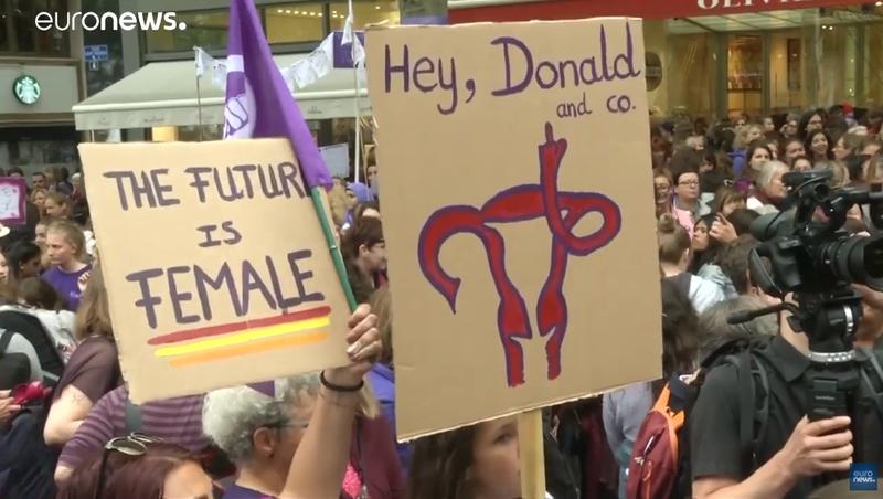 Protest femei Elvetia, Foto: Captura YouTube