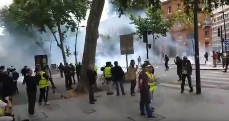 Veste galbene, dispersate la Toulouse, Foto: Captura YouTube