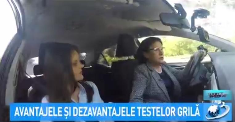 Ecaterina Andronescu, la volan fara centura, Foto: Captura Antena 3