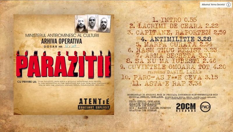 Parazitii album Arma Secreta, Foto: Captura YouTube