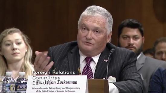 Adrian Zuckerman, audiat in Senatul SUA, Foto: Captura video - senate.gov