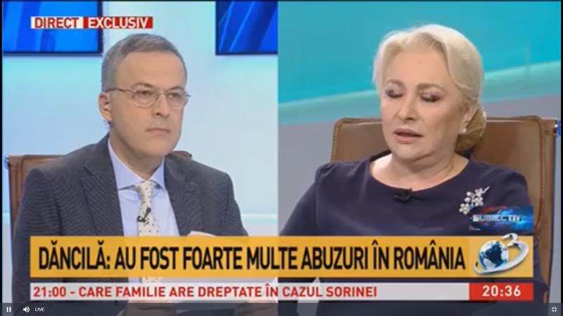 Viorica Dăncilă la Antena 3, Foto: Captura video