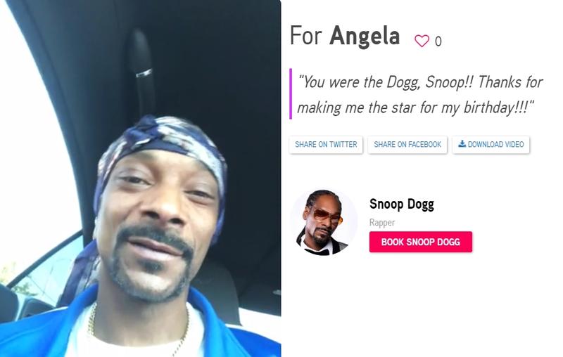 Snoop Dogg pe Cameo, Foto: Cameo.com