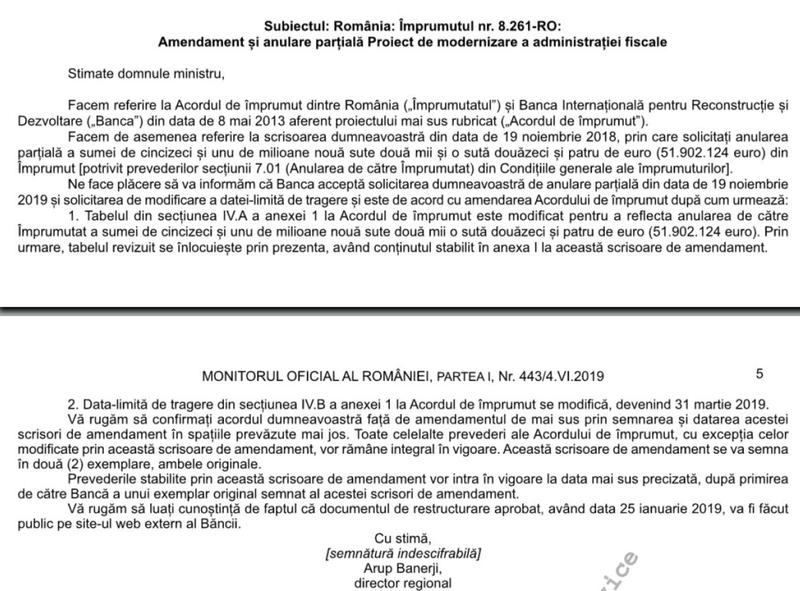 Scrisoare Banca Mondiala, Foto: Monitorul Oficial