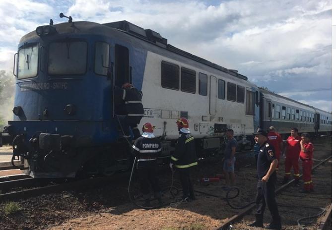 incendiu locomotiva, Foto: Captura Facebook