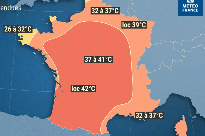 Canicula in Franta, Foto: meteofrance.fr