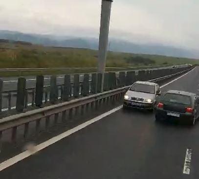 Pe contrasens pe autostrada, Foto: Captura YouTube