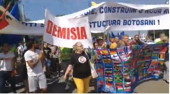 protest Botosani, Foto: Captura video