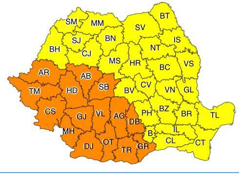 Harta meteo, Foto: ANM