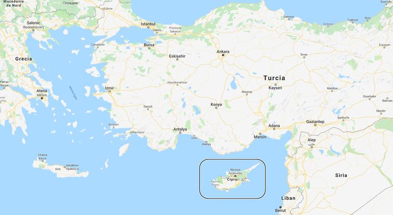 Cipru pe harta, Foto: Google Maps