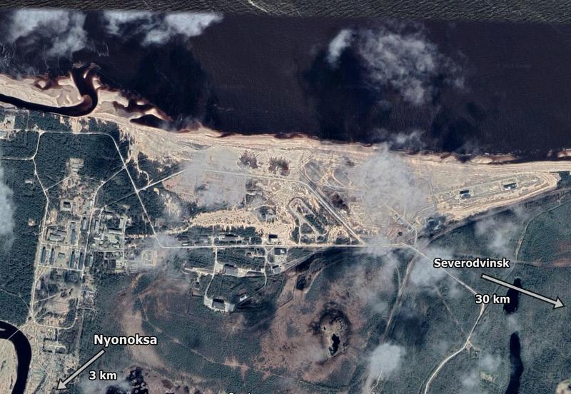 Zona de test din apropiere de Nyonoksa, Foto: Google Maps