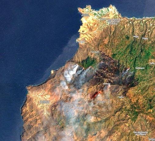 Incendiu de vegetatie in Gran Canaria, Foto: ESA - European Space Agency