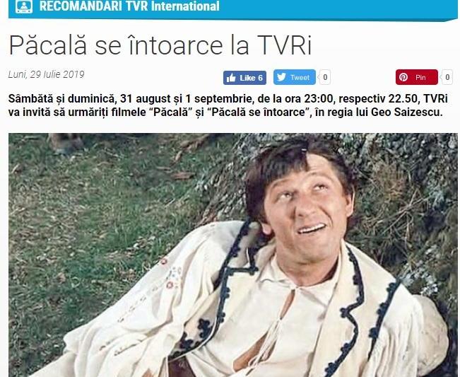 Pacala la TVRi, Foto: Captura TVR.ro