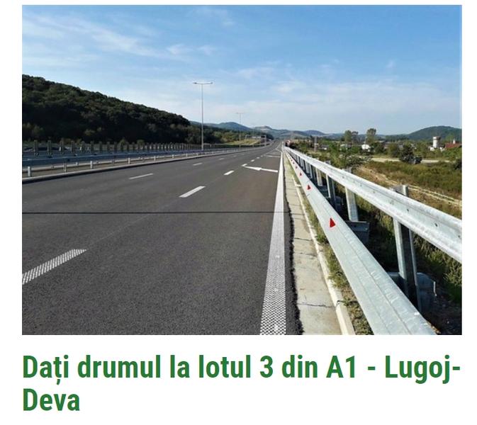 Petitie pentru deschiderea lotului 3 din autostrada Lugoj - Deva, Foto: Captura de ecran