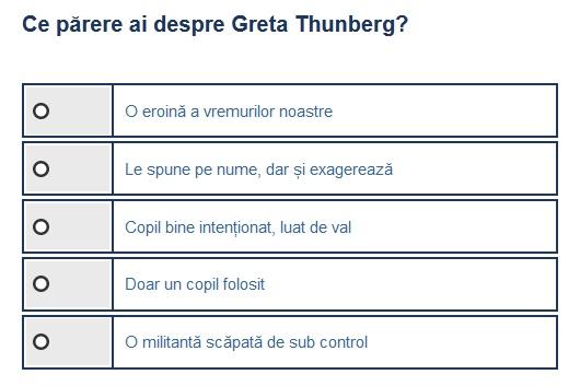 Sondaj Greta Thunberg, Foto: Hotnews