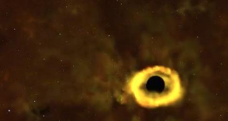 gaura neagra devorand o stea, Foto: Captura video