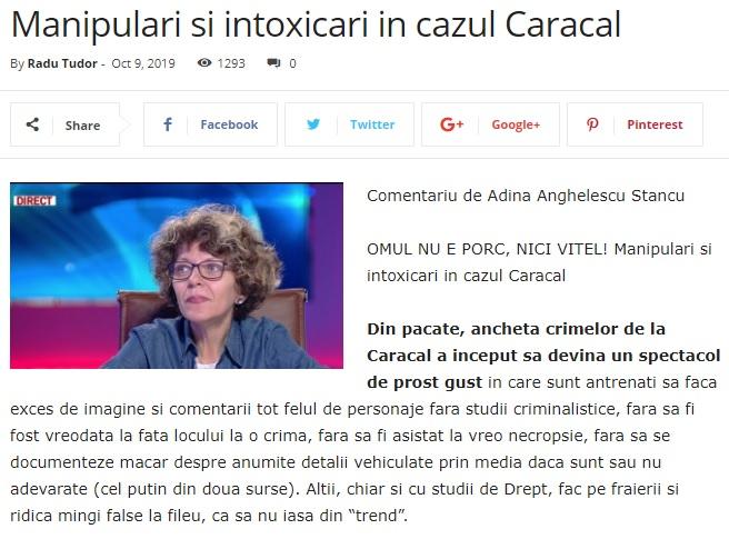 Anghelescu - articol pe Radu-tudor.ro, Foto: Captura Radu-tudor.ro