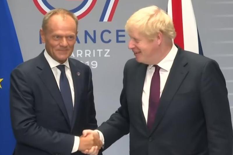 Donald Tusk si Boris Johnson, Foto: Captura YouTube