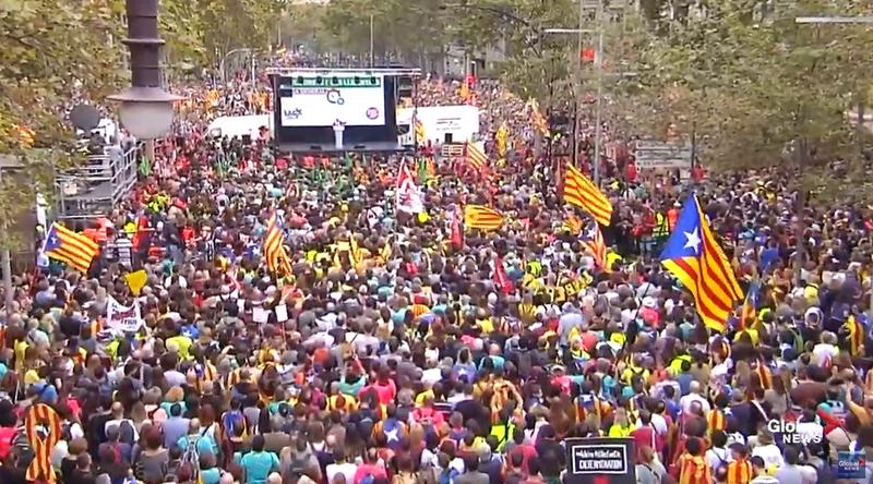 Protest masiv in Barcelona, Foto: Captura YouTube