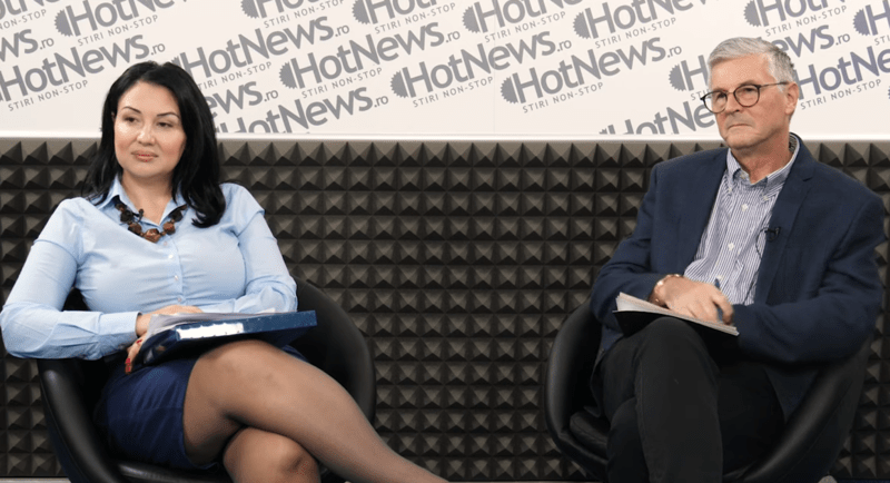 Magda Popescu și Valentin Negoiță în studioul HotNews.ro, Foto: Hotnews