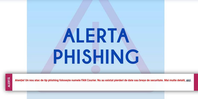 Atac de tip phishing cu numele Fan Courier, Foto: FAN Courier