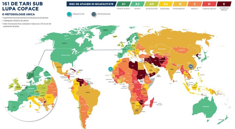 Harta riscului de tara, Foto: Coface Romania