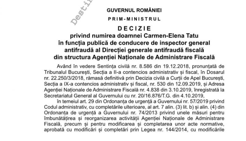 Decizia premierului, Foto: Monitorul Oficial