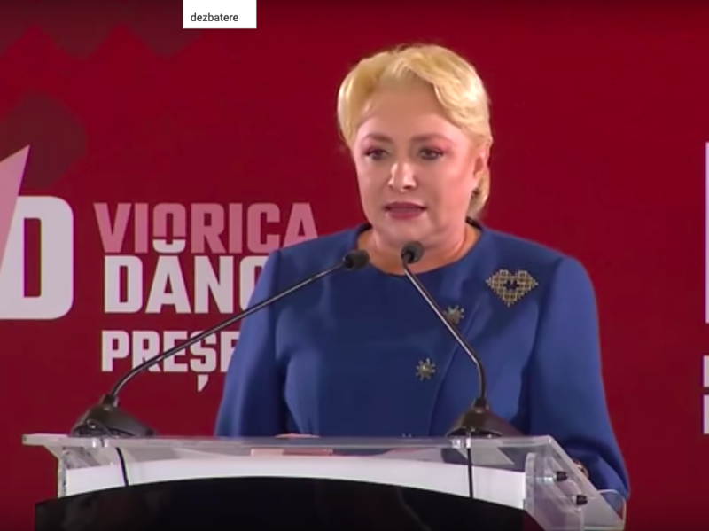 Viorica Dăncilă la dezbaterea prezidențială, Foto: Screenshot via Youtube