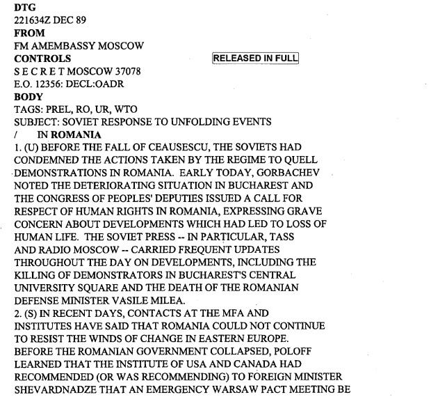 Pasaj din corespondența americana, Foto: Captura ecran