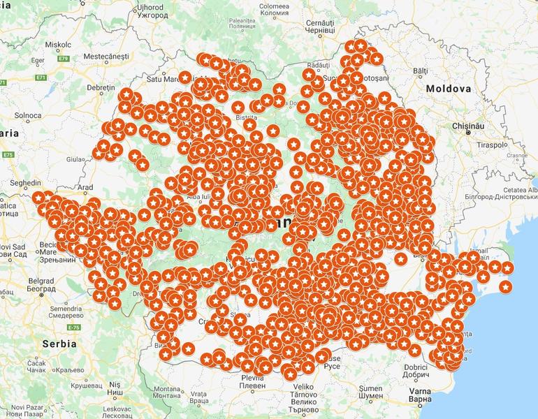 Harta deficitului de medici, Foto: Federatia Patronatelor Medicilor de Familie