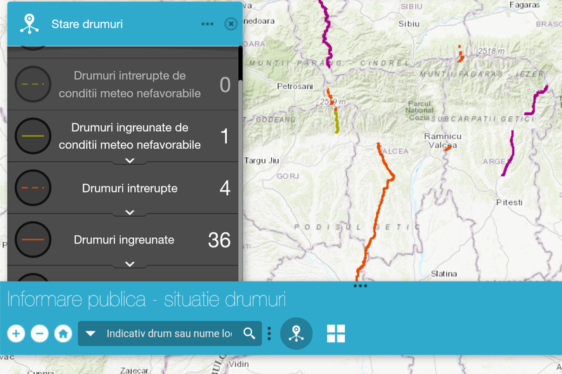 Harta Interactiva - drumuri inchise, Foto: CNAIR