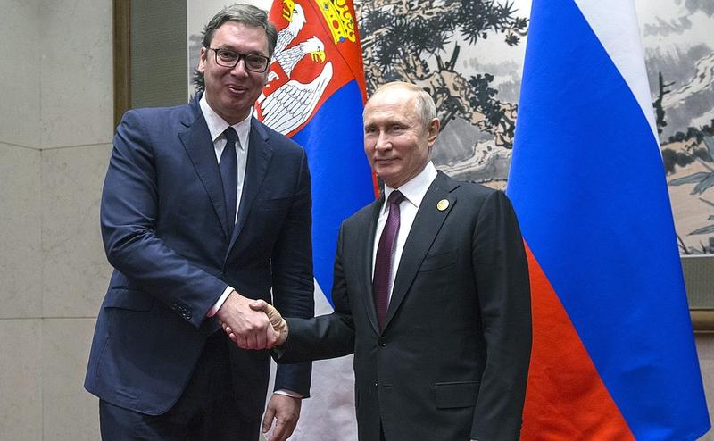 Presedintele Serbiei, Aleksandar Vucic, alaturi de Vladimir Putin, Foto: kremlin.ru